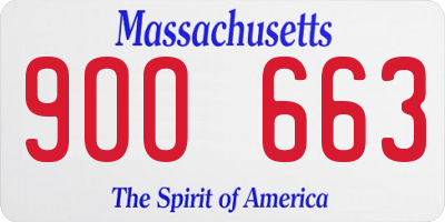 MA license plate 9OO663