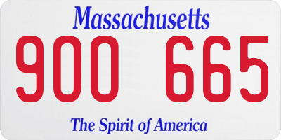 MA license plate 9OO665