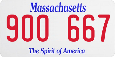 MA license plate 9OO667
