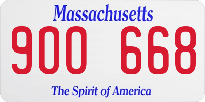 MA license plate 9OO668