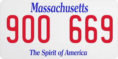 MA license plate 9OO669