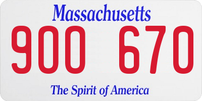 MA license plate 9OO670