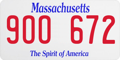 MA license plate 9OO672