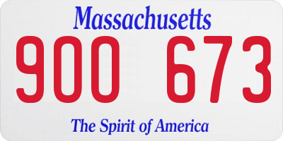 MA license plate 9OO673