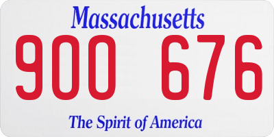 MA license plate 9OO676