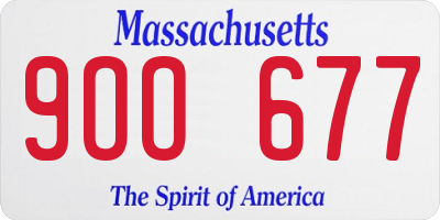 MA license plate 9OO677