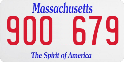 MA license plate 9OO679