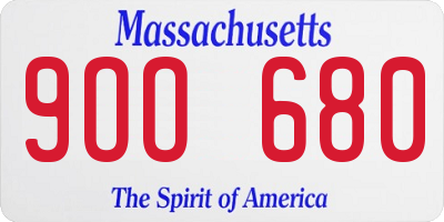 MA license plate 9OO680