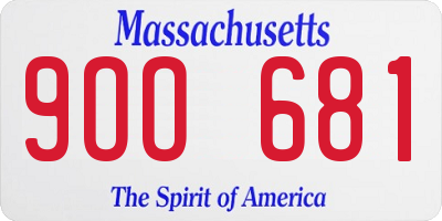 MA license plate 9OO681