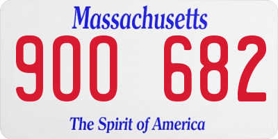 MA license plate 9OO682