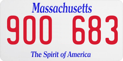 MA license plate 9OO683