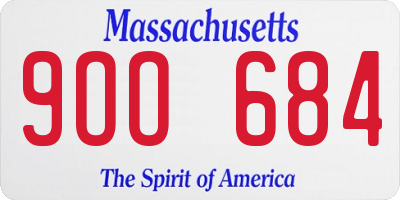 MA license plate 9OO684