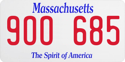 MA license plate 9OO685