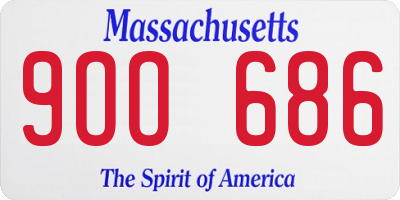 MA license plate 9OO686