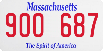 MA license plate 9OO687