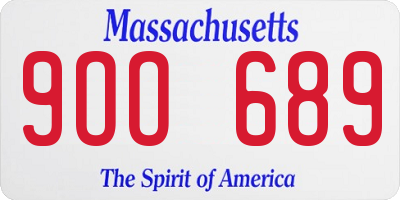 MA license plate 9OO689