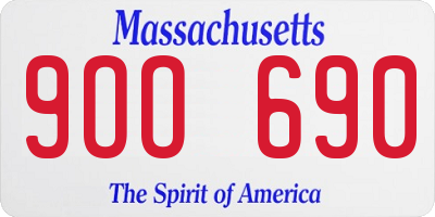 MA license plate 9OO690