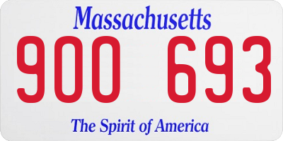 MA license plate 9OO693