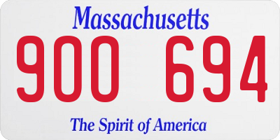 MA license plate 9OO694