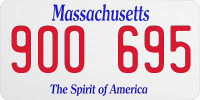MA license plate 9OO695
