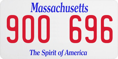 MA license plate 9OO696