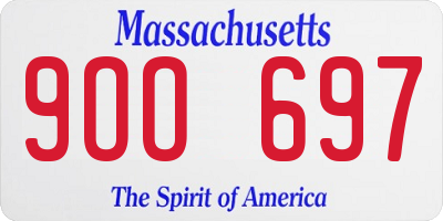 MA license plate 9OO697
