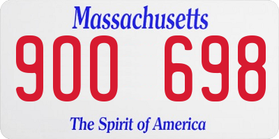 MA license plate 9OO698