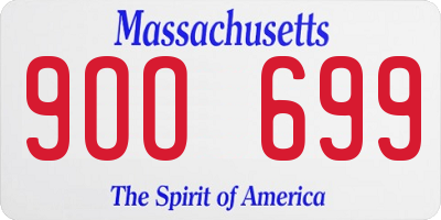 MA license plate 9OO699