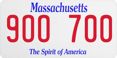 MA license plate 9OO700