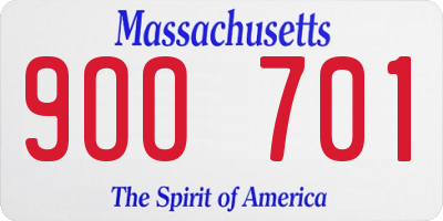 MA license plate 9OO701