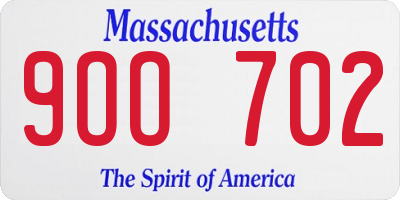MA license plate 9OO702