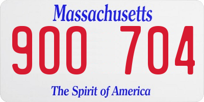 MA license plate 9OO704