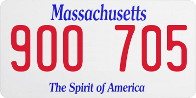 MA license plate 9OO705