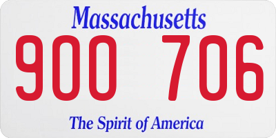 MA license plate 9OO706