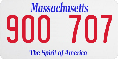 MA license plate 9OO707