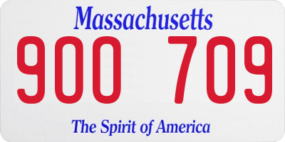 MA license plate 9OO709