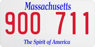 MA license plate 9OO711