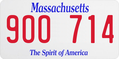 MA license plate 9OO714