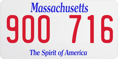 MA license plate 9OO716