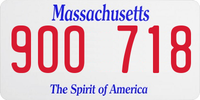 MA license plate 9OO718
