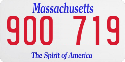 MA license plate 9OO719