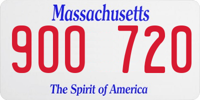 MA license plate 9OO720