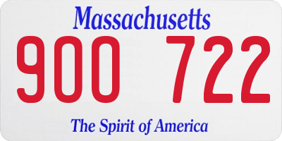 MA license plate 9OO722
