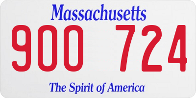 MA license plate 9OO724