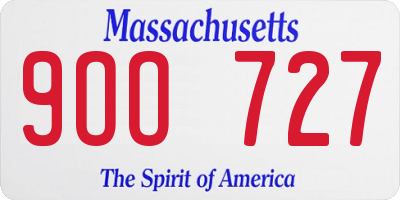 MA license plate 9OO727