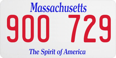 MA license plate 9OO729