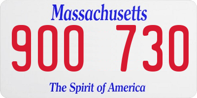 MA license plate 9OO730