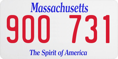 MA license plate 9OO731
