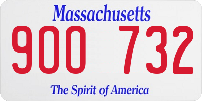 MA license plate 9OO732
