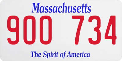 MA license plate 9OO734